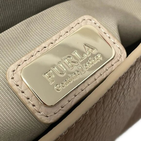 FURLA Joan - Pink Beige Khaki Brown Leather Shoulder Bag - Picture 9 of 9